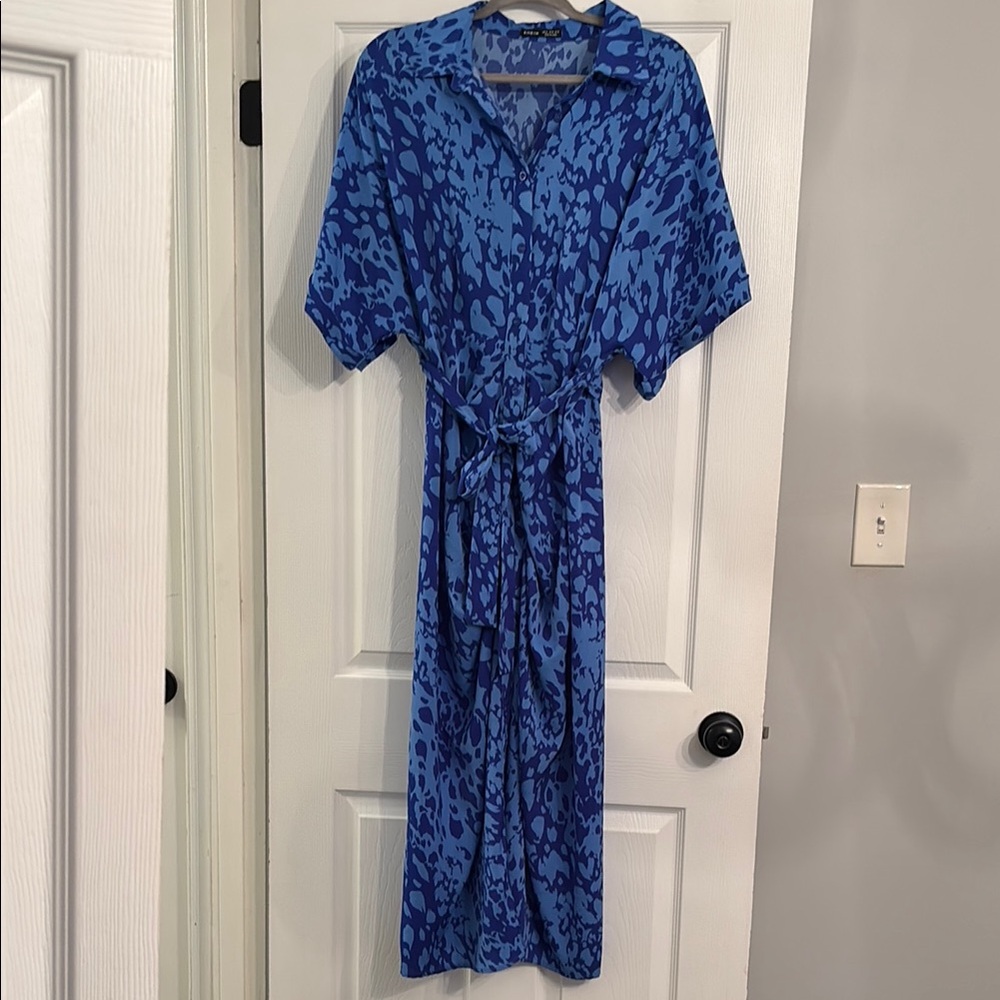 Blue Patterned Women's Dress